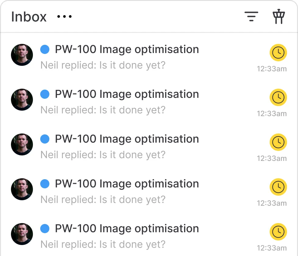 Task status interface